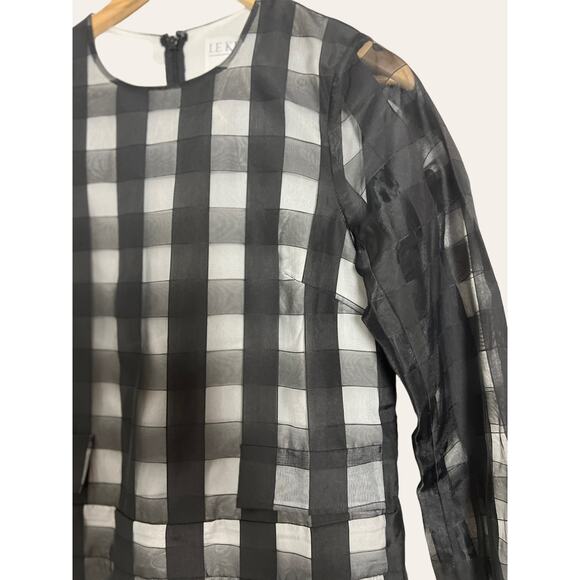 ASOS x Le Kilt Long Sleeve Checkered Black White Romper Size 4 - Picture 4 of 9